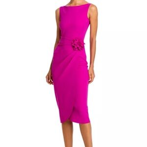 New Chiara Boni La Petite Robe Glenaly Flower-Appliqué Dress Size 48 IT / 12 US